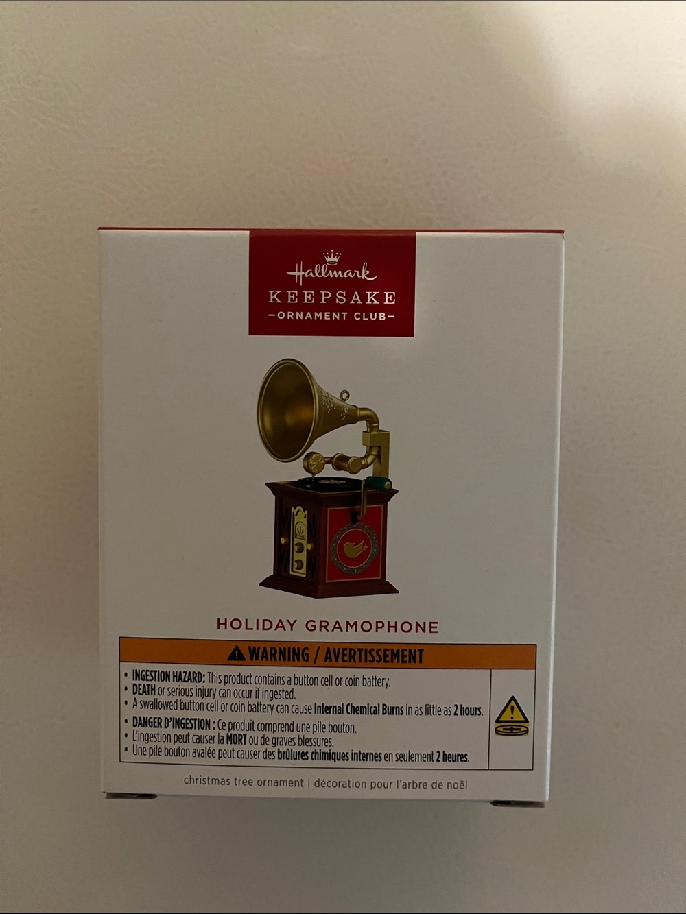 Hallmark Keepsake Holiday Gramophone Ornament - Red, Gold & Green